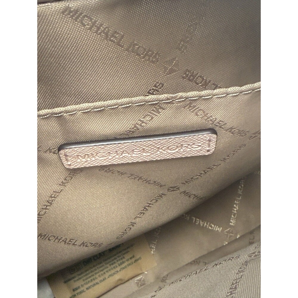 New Michael Kors Jet Large East West Zip Chain Crossbody Bag Vanilla Pink - Picture 14 of 16